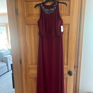 Elegant Maroon Floor Length Dress